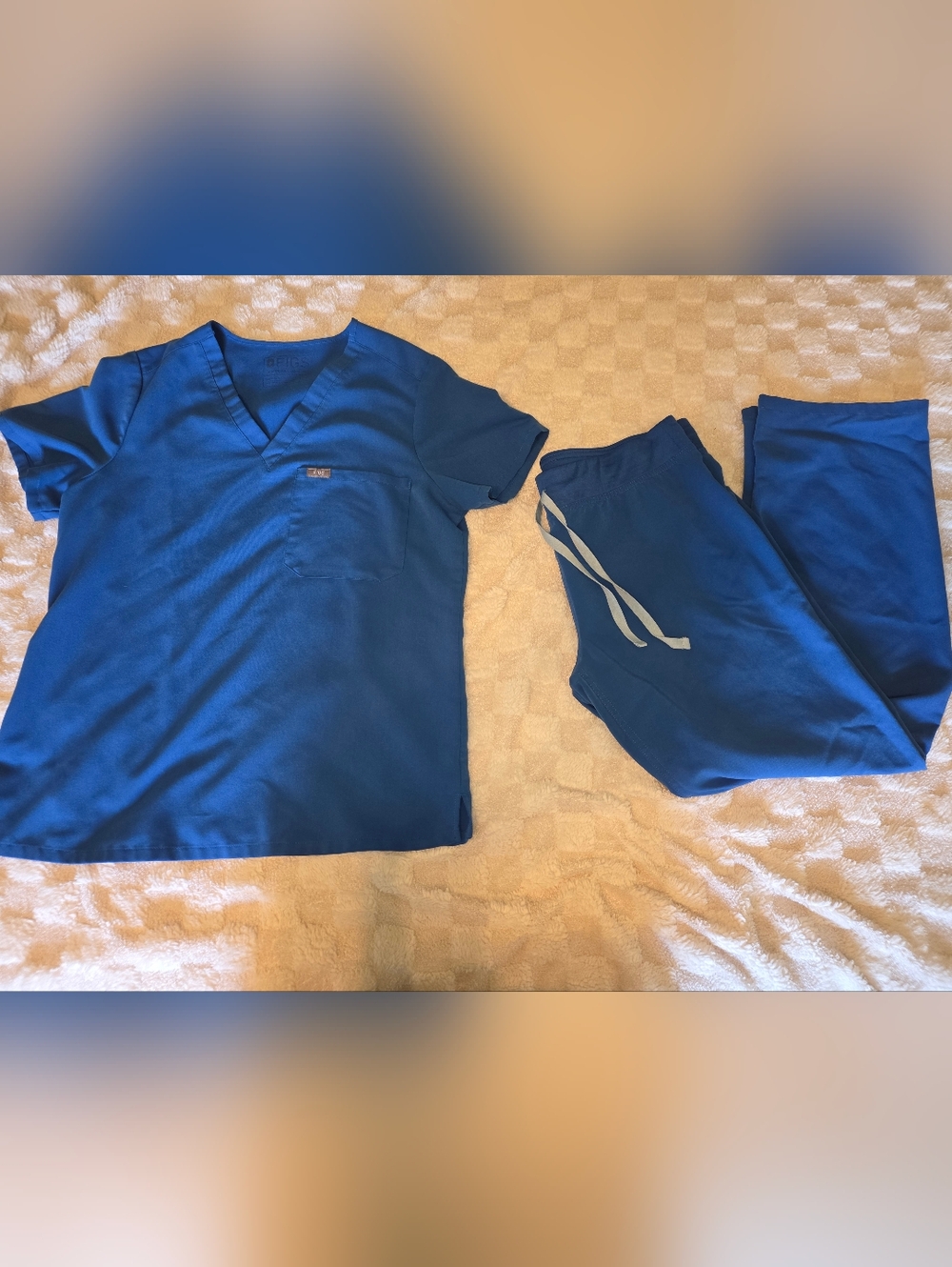 FIGS Royal Blue Scrub Top & Pants Set